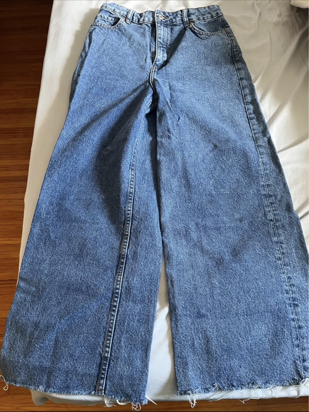 Mango Denim Carol Blue Wide Leg Jeans US 4 EUR 36